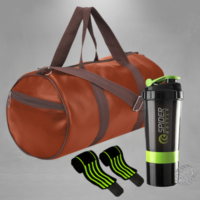 TRUE INDIAN Gym Duffel Bag & Gym Shaker Bottle With Wrist Band for Gym Workout Men & Women. Gym Duffel Bag