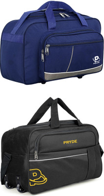 pryde (Expandable) @D1-NBULE AF & WRG-BLACK_@ Duffel With Wheels (Strolley)