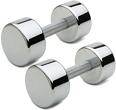 Tuff chrome plated steel 2kg Pair Fixed Weight Dumbbell(4 kg)