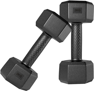 Tucker FITNESS HEX SHAPE PVC Dumbbell Set (2Kg * 2pcs = 4kg) Fixed Weight Dumbbell(4 kg)