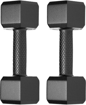 Rocko PVC Shell Fixed Dumbbells for Home Gym 2pc 2KG X 2PC Fixed Weight Dumbbell(4 kg)