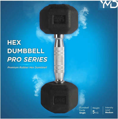 wWAR Hex Dumbbell 5Kg Single Dumbbell, Ideal for Home Gym Dumbbells Exercise Workout Fixed Weight Dumbbell(5 kg)