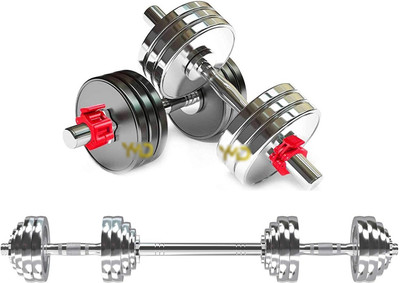 AMAN FIT 10 kg Steel Dumbbell Set Steel Dumbbell Plates 2.5KG X 4PCS Connector Home Gym Combo