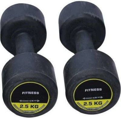 gamers hub Pair of ( X 2) Rubber Fixed Weight Dumbbell(2.5 kg)