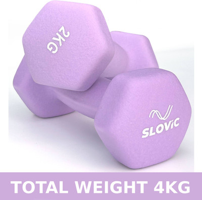 SLOVIC Neoprene Dumbbells Set for Home Gym | Anti-Skied Iron Dumbell Fixed Weight Dumbbell(4 kg)