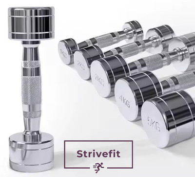 HouseOfCommon Dumbbells (5 kg X 2) 10 kg Set Heavy Duty Steel Dumbbell Fixed Set for Workout Fixed Weight Dumbbell(10 kg)