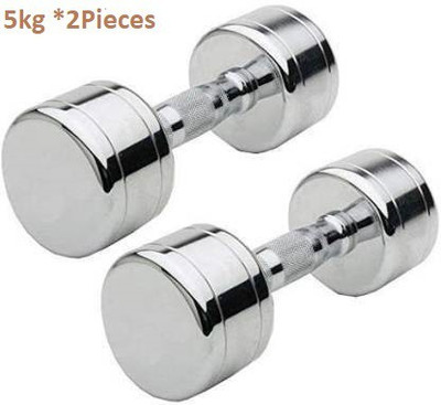 GYM KART Premium Quality (3 Kg X 2 Pcs) Steel Chrome Plated Fixed Weight Dumbbell(10 kg)