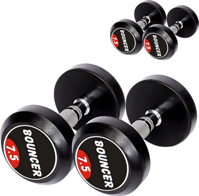 Explode Bouncer Dumbbells (7.5 kg X 2) 15 kg Set, Fitness Heavy Duty Solid Fixed Fixed Weight Dumbbell(7.5 kg)
