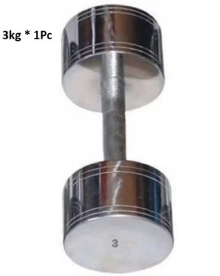 Fitness Kart Best Quality (3 kg * 1 Pc) Single Piece Steel Dumbbell Fixed Weight Dumbbell(3 kg)