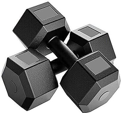AMAN FIT PVC Dumbbell Set 2KGS X 2 PCS, 1 Pair Dumbbells, Hex Dumbbells, Home Gym Fixed Weight Dumbbell(2 kg)