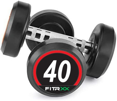 FITRXX Set Of 40KGX2 High Quality Rubber Professional Bouncer Fixed Weight Dumbbell(40 kg)
