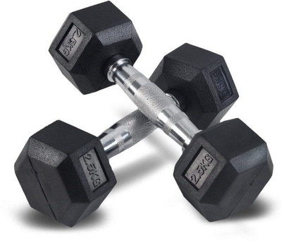 gamers hub Rubber Coated Hexa Dumbbell For Full Body Workout Fixed Weight Dumbbell(2.5 kg)
