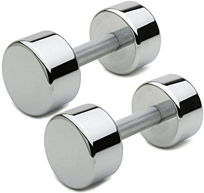 Tuff chrome plated steel 3kg Pair Fixed Weight Dumbbell(6 kg)