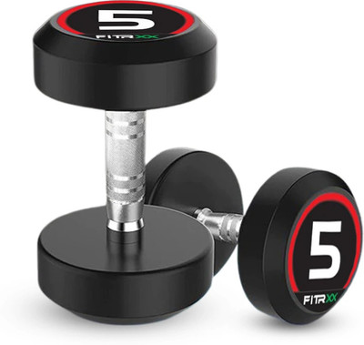HouseOfCommon Set Of 5.1 KGX2 High Quality Rubber Professional Bouncer Fixed Weight Dumbbell(10.1 kg)