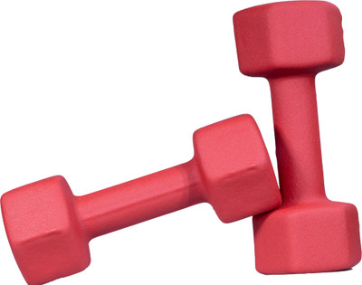 Fit Fusion Red Neoprene Dumbbells – Premium Grip, Anti-Slip Fixed Weight Dumbbell(4 kg)