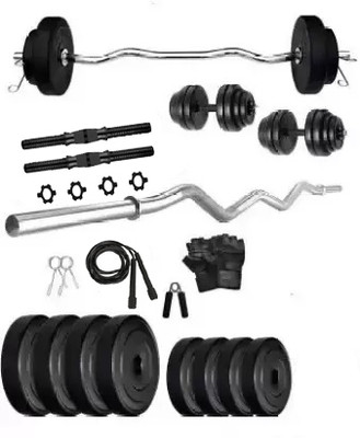 L'AVENIR FITNESS 22kg PVC Weight PLATE DUMBBELL SET with FITNESS Accessories Adjustable Dumbbell(22 kg)