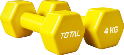 total sports and fitness Vinyl Dumbbell Set , 4 Kg Pair Vinyl Coated Non-Slip Weight Fixed Weight Dumbbell(8 kg)