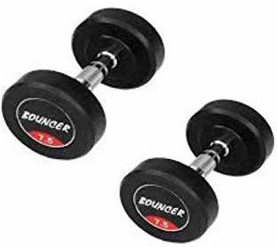 wWAR Heavy Duty Rubber Coated Professional Bouncer Dumbbells (Pack Of Two) Fixed Weight Dumbbell(7.5 kg)