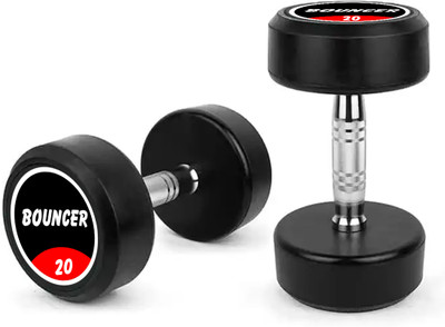 RAWFIT Set Of 20KGX2 High Quality Rubber Professional Bouncer Adjustable Dumbbell(20 kg)