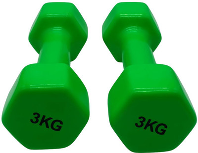 INSP 3KG Dumbbells Pair – Green for Home Workout – 3KG Dumbbells Vinyl – Fitness Set Fixed Weight Dumbbell(4 kg)