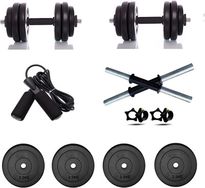 HOC 3 KgX4 Premium Weight Plates, Home Gym Dumbbell Set With Skipping Rope, Adjustable Dumbbell(12 kg)