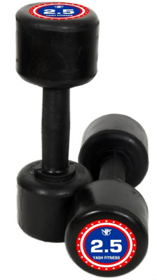 yash fitness Captain America Style Black Rubber Dumbbells 2.5kgX 2 Dumbbells Fixed Weight Dumbbell(5 kg)