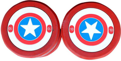 wWAR Captain America Rubber Coated Dumbbell 10 kg (Set of 2) Fixed Weight Dumbbell Fixed Weight Dumbbell(20 kg)