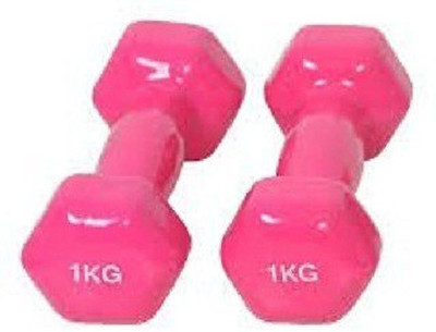HACKERX vinyl dumbbell 1kg gym equipment set for home workout Fixed Weight Dumbbell(1 kg)