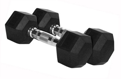 gamers hub FITNESS (Pack of 2pcs * 7.5kg = 15kg) HEX Shape Rubber Fixed Weight Dumbbell(15 kg)