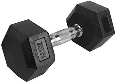 wWAR Hexagonal Dumbbells Rubber Coated Dumbbell (7.5 kg) (Set of 1) Fixed Weight Dumbbell(7.5 kg)