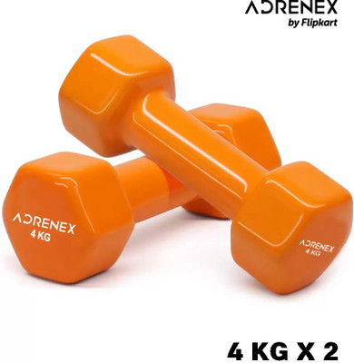 Adrenex VINYL COATED DUMBBELL 8 KG ( 4 KG EACH ) Fixed Weight Dumbbell(4 kg)