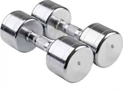 Dinetic Pair of 5KG X 2 Steel Dumbbells. Fixed Weight Dumbbell(10 kg)