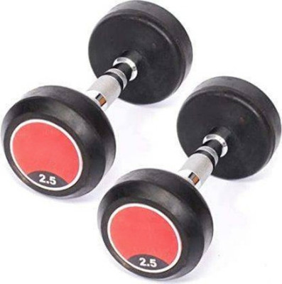 HACKERX Rubber Professional Bouncer Dumbbells (Pack Of 2) Fixed Weight Dumbbell(5 kg)