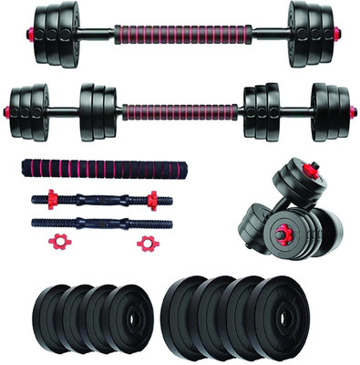 JASMINE 10kg PVC Dumbbell Pack | 4x 2.5kg Plates, Rods & Connector Adjustable Dumbbell(10 kg)
