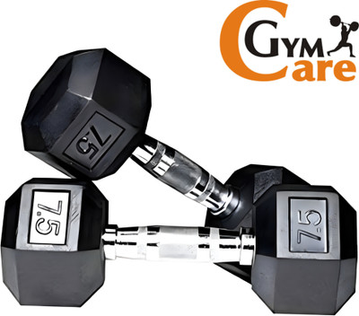 HouseOfCommon ® Hexa Dumbbells (7.5 kg X 2) 15 kg Set, Fitness Heavy Duty Solid Fixed Weight Dumbbell(7.5 kg)