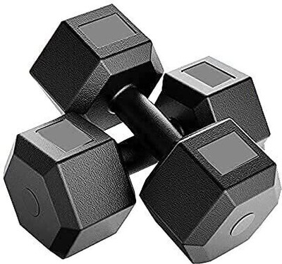 HouseOfCommon PVC Dumbbell Set 2KGS X 2 PCS, 1 Pair Dumbbells, Hex Dumbbells, Home Gym Fixed Weight Dumbbell(2 kg)