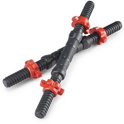 SHIVAM SPORTS PVC Coated 14-Inch Dumbbell Rods with Plastic Nuts - Weight Lifting Workout Bar Adjustable Dumbbell(1 kg)