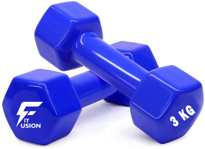 Fit Fusion Vinyl Dumbbells – Premium Grip, Anti-Slip & Durable for Home and Gym Fixed Weight Dumbbell(3 kg)