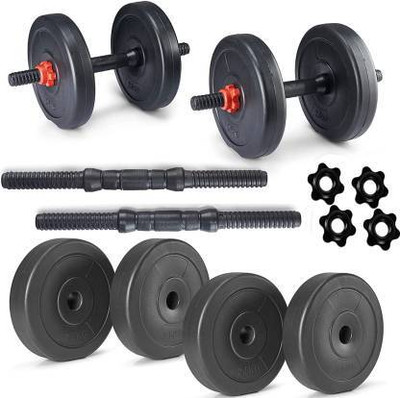 SBR Sports '8kg pvc Dumbbell set fitness weights for home gym exercise for men & women Adjustable Dumbbell(8 kg)