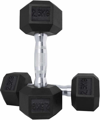 gamers hub Rubber Hexa Dumbbells Kits Weight Lifting Fixed Weight Dumbbell(5 kg)