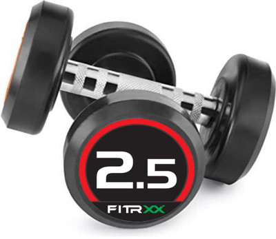 FITRXX Pair of 2.5 Kg Rubber Coated Bouncer Dumbbells (2.5Kg X 2) Fixed Weight Dumbbell(5 kg)