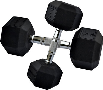 COUGAR Hexa Dumbbells, 5Kg Pair Rubber Coated Professional Hex Dumbbell Set Fixed Weight Dumbbell(5 kg)