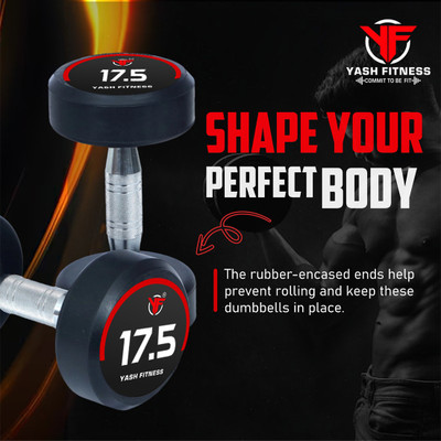 yash fitness Set Of 17.5KGX2 High Quality Rubber Professional Bouncer Fixed Weight Dumbbell(17.5 kg)