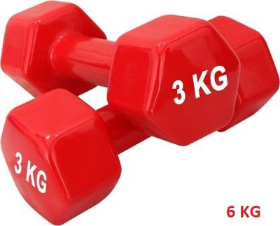 GYM KART Exclusive Vinyl Dumbbells (3 Kg *2 PCs) for Men and Women Fixed Weight Dumbbell(6 kg)