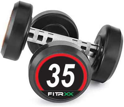 FITRXX Set Of 35KGX2 High Quality Rubber Professional Bouncer Fixed Weight Dumbbell(35 kg)