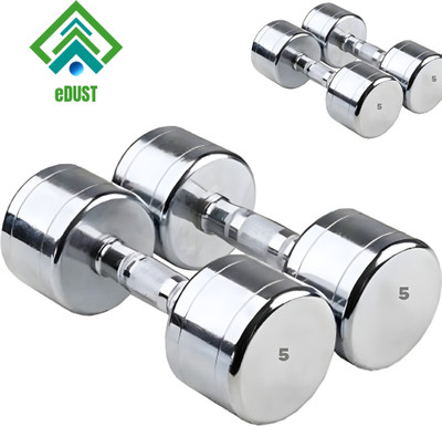 HouseOfCommon ™ Steel Dumbbells (5 kg X 2) 10 kg Set, Fitness Heavy Duty Solid Fixed Weight Dumbbell(5 kg)
