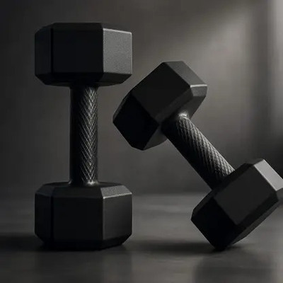 Up Growth Durable PVC Coated Dumbbell Set Cemented Hand Fixed Weight Dumbbell(3 kg)