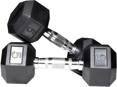 LIFE HUB Hexa Dumbbells Rubber Coated Fixed Weight Dumbbell(10 kg)