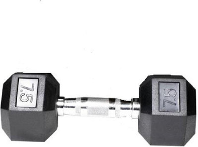 wWAR GVR 1Best Quality (7.5KG*1) Rubber Coated Hexagonal Single Dumbbell 45 Fixed Weight Dumbbell(7.5 kg)