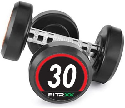 FITRXX Set Of 30KGX2 High Quality Rubber Professional Bouncer Fixed Weight Dumbbell(30 kg)